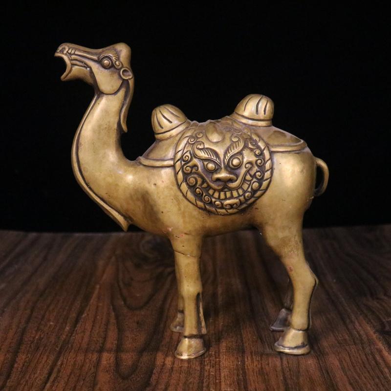 Античный Медный Верблюд Медная Посуда Домашний Настольный Декор Поделка Подарок Украшение Long20Wide18High23cm