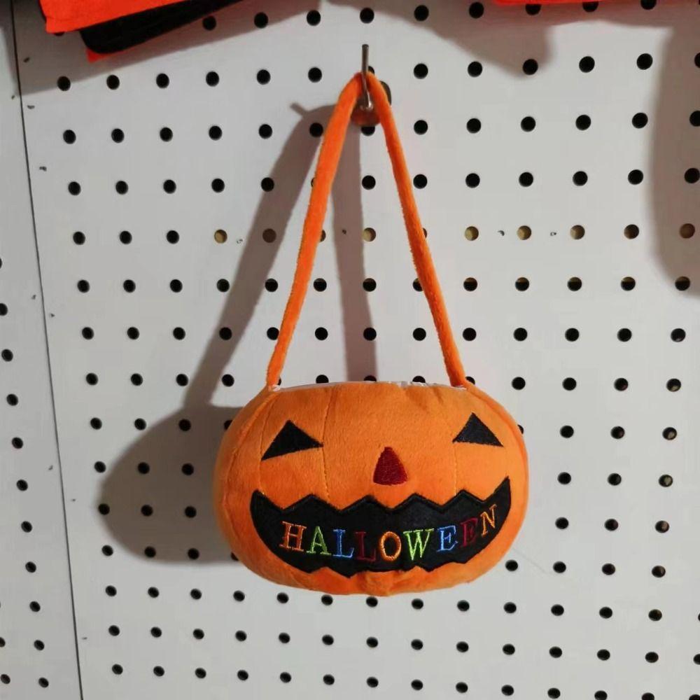 Trick or Treat Halloween Candy Bag Cloth Stuffed Cotton Tote Bags Pumpkin Candy Bucket  Children