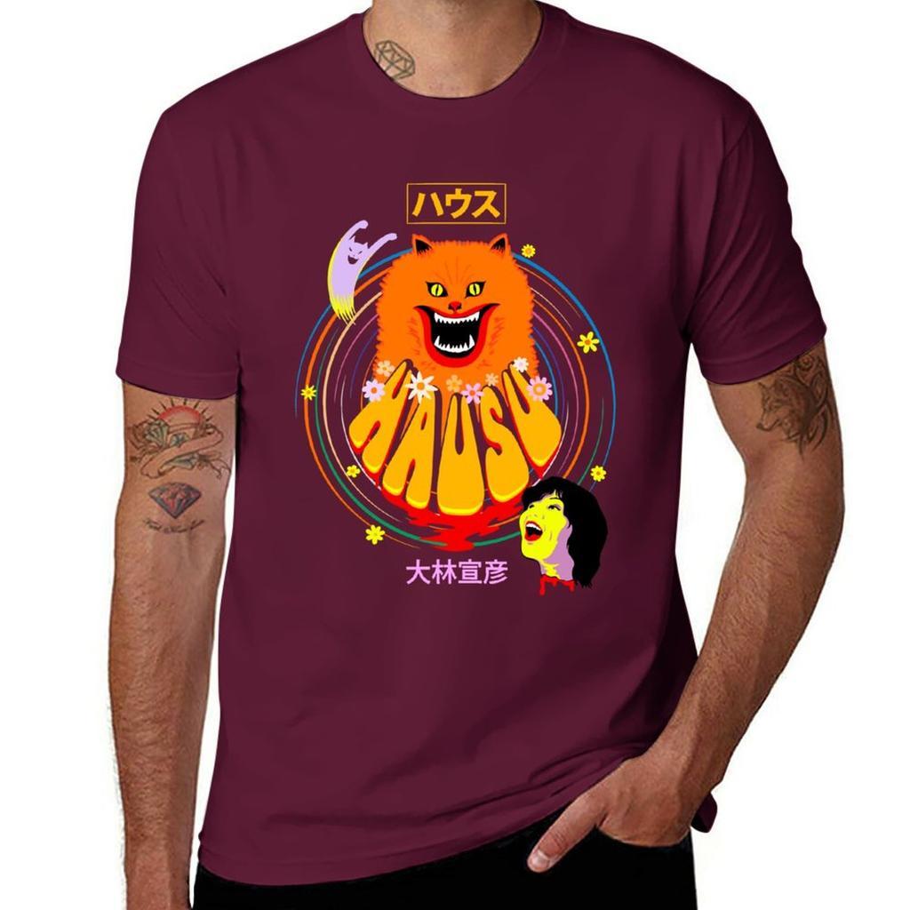 New Hausu 1977 Halloween Movie TShirt kawaii clothes aesthetic clothes mens t shirt