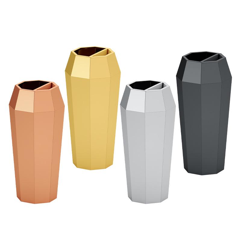 Large Capacity Stainless Steel Anti-Fingerprint Trash Can with Ashtray for Hotel, KTV, Club, and Shopping Mall