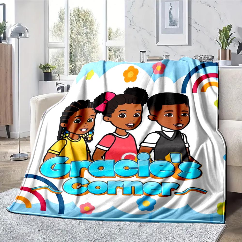 Gracie's Corner Theme Printed Blanket - Perfect for Couch, Bed, Travel & Outdoor Use | Machine Washable, Cozy & Durable.