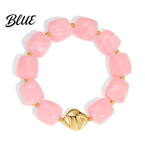 Shiny Luster Bracelet Boho Beaded Bracelets Colorful Acrylic Beads Adjustable