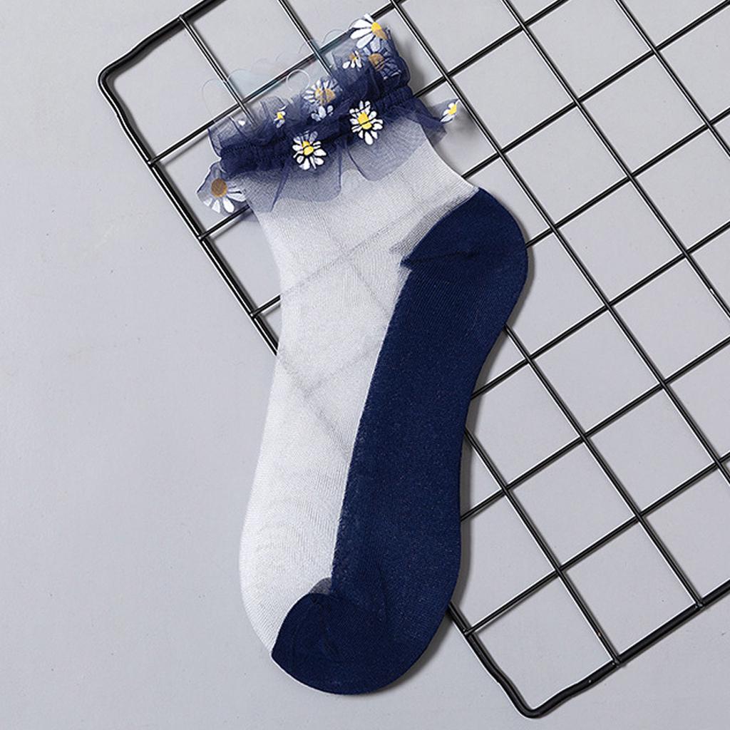 Womens Cotton Crew Socks Thin Soft Comfort Breathable Dress Socks Above Ankle