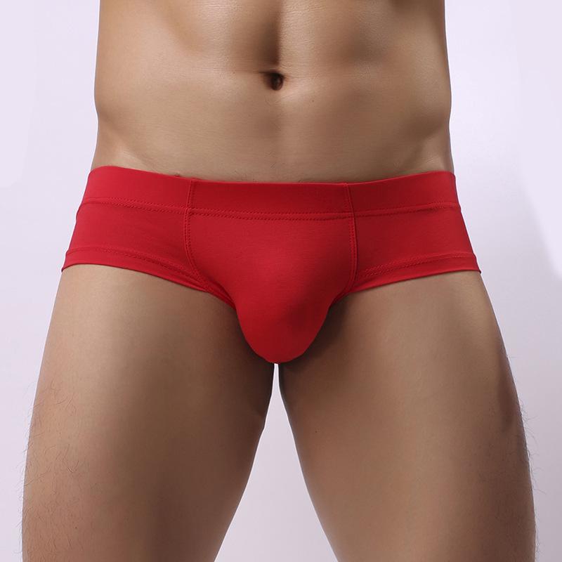 European Men's Cotton Briefs with U-Pouch and Low Rise Waistband In Solid Colors