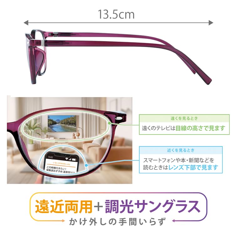 Medical bifocal reading photochromic lenses that change UV device, glasses, eyeglasses, UV-cut sunglasses, don't color, protection.