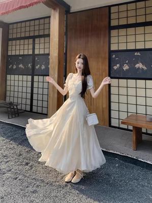 Plus Size French Retro High-Waist Patchwork Fairy Dress for Women - Summer 2026 Collection