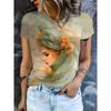 Stylish Simple Animal Short Sleeve Printed Top Comfortable T-Shirts Women’s