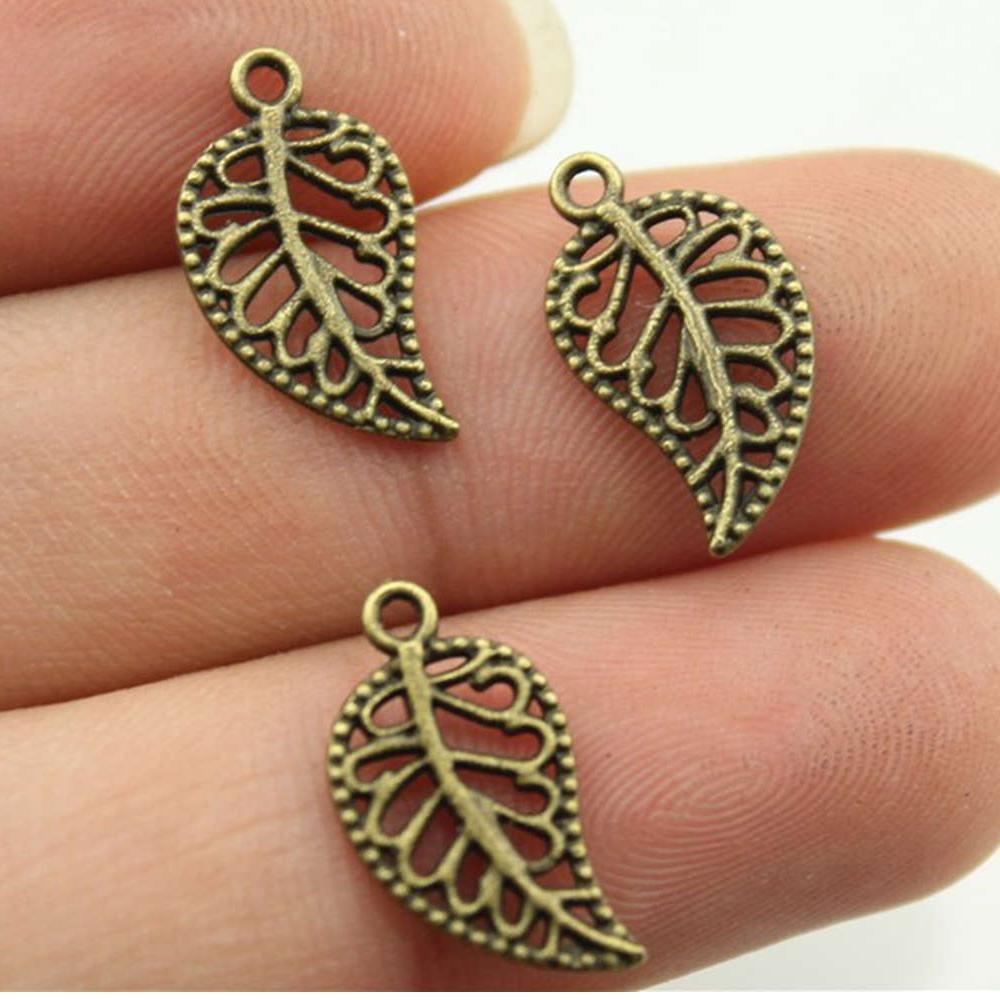 20pcs Small Leaf Pendant Charms Antique Bronze Color Leaf Charms Jewelry DIY Vintage Leaf Charms For Bracelet Making