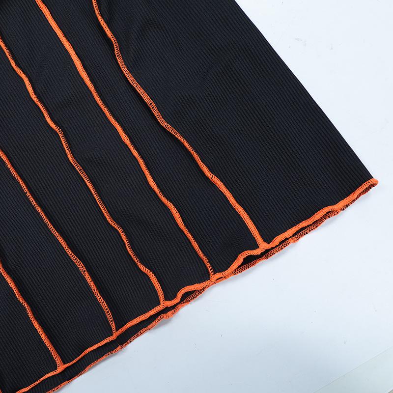 GMXIA Women's Fashion Spring Autumn Solid Color Print O-Neck Long Sleeve Casual Dresses