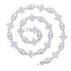 Men's Hip-hop Necklace Set, Cross Zircon Eyes, Zircon Pendant Necklace Trend Matching