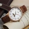Salvatore Marra Women's Moon Phase Watch, Model SM26151, 34mm, Pink Gold & Silver, Leather Strap, Limited Edition