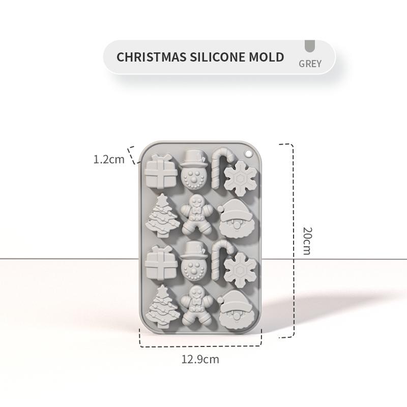 Silicone Chocolate Mold Human Shape Gingerbread Snowman Christmas Tree Doll Christmas DIY Baking Mold