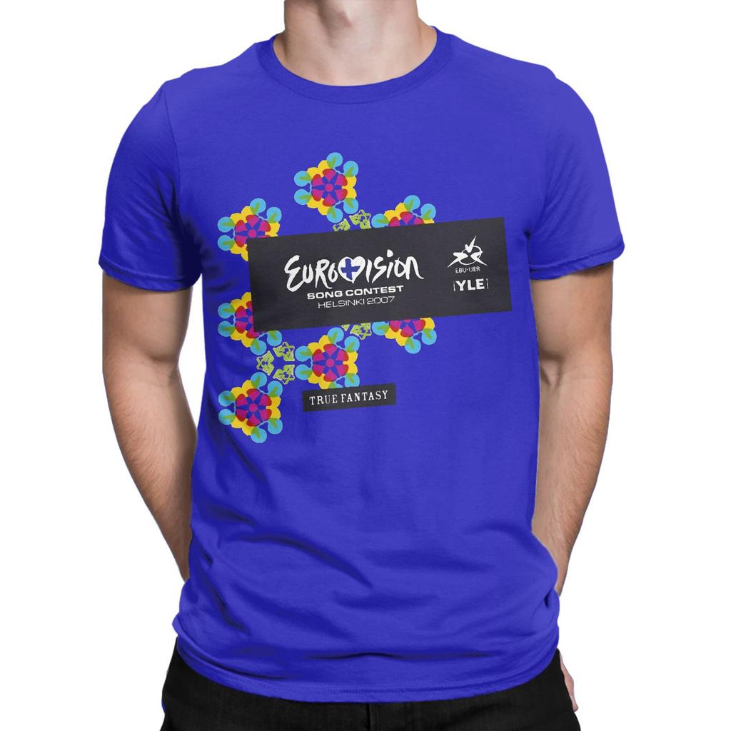 Pánske tričká Eurovision Song Contest 2007 Čistá bavlna Zábavné tričká s krátkym rukávom a okrúhlym výstrihom Originálne tričko