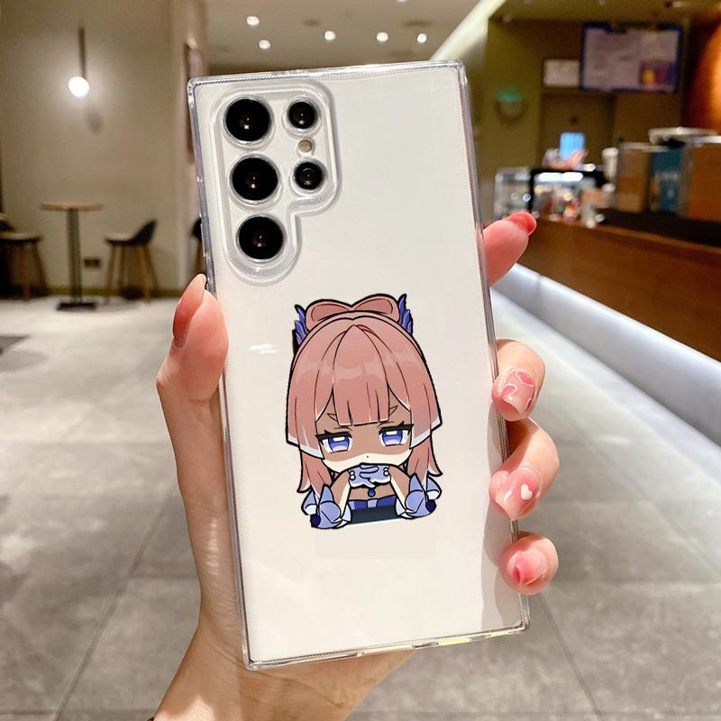 Kawaii Cartoon Genshin Impact Handyhülle Für Samsung Galaxy S26 S25 S24 S23 S22 Ultra S20 S21 FE 5G Plus Weiche Klare Hülle