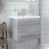 Bathroom Vanity Unit with Built In Basin Grey Sonoma Oak