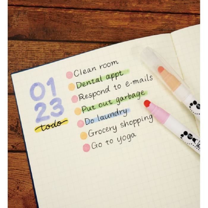 Zestaw markerów ZIG Clean Color Dot - KURETAKE - Kolory pastelowe - Zestaw 6 sztuk - Elastyczna końcówka - Na bazie wody