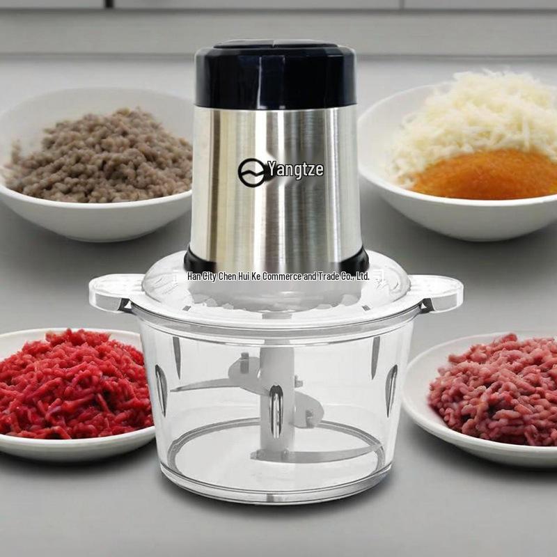 2L Electric Meat Grinder & Food Processor - Efficiently Minces Meat, Garlic Paste, and Dumpling Filling.