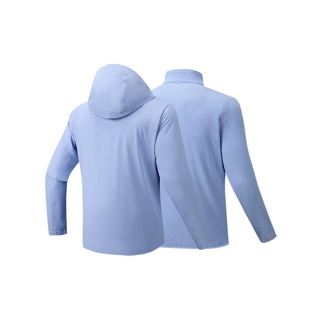 Anta Waterproof And Windproof To Keep Warm Windbreaker Jacket Men's Two Piece Set Lavender Blue 952546614-5