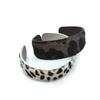Creative Leopard Print Bangle Stitched C-shaped Open Bracelet  Unisex