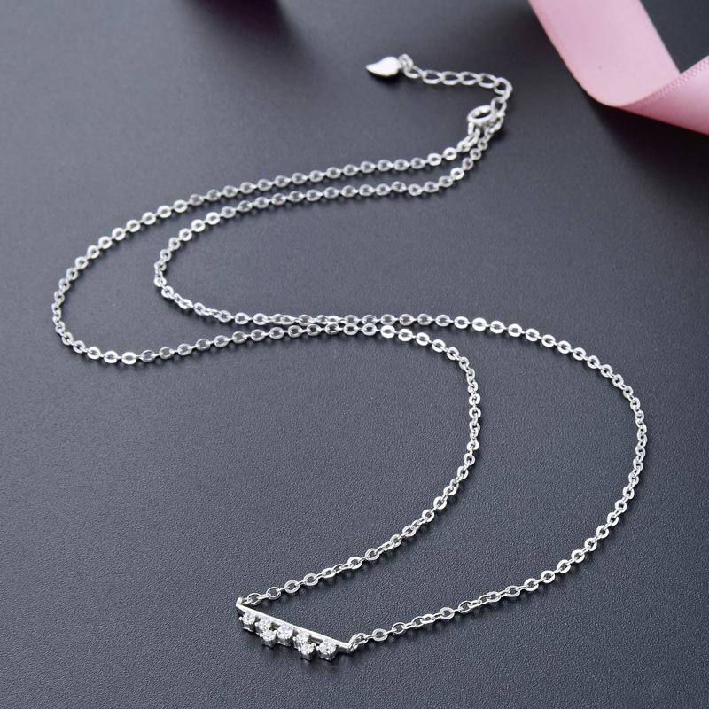 Lindon 925 Sterling Silver Classic Women Necklace Pendant Zircon Fashion Gift