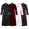 Einfarbiges Priester-Cos-Kostüm, Halloween-Priester, mittelalterliches Retro-Cosplay-Kostüm