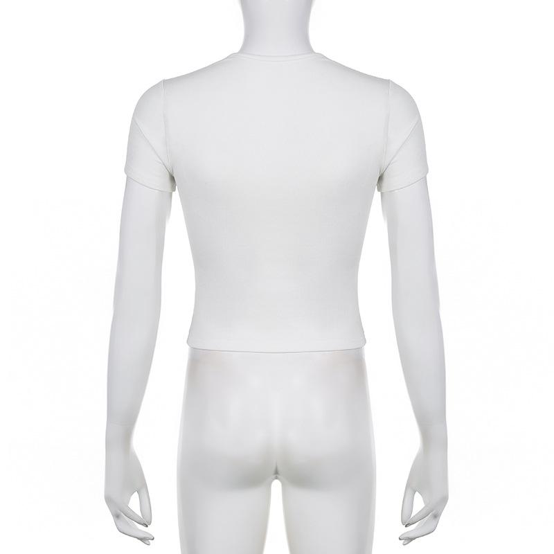 2024 Summer Sweet Lace Spliced White T-shirt Women Square Neck Short Sleeve Tshirts Woman Slim Fit Elegant Vintage Lady T Shirt 24279