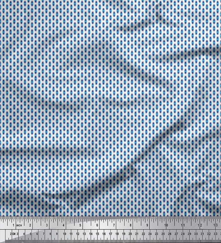 Soimoi Japan Crepe Satin Fabric Geometric Small Print Fabric by the metre 42 Inch