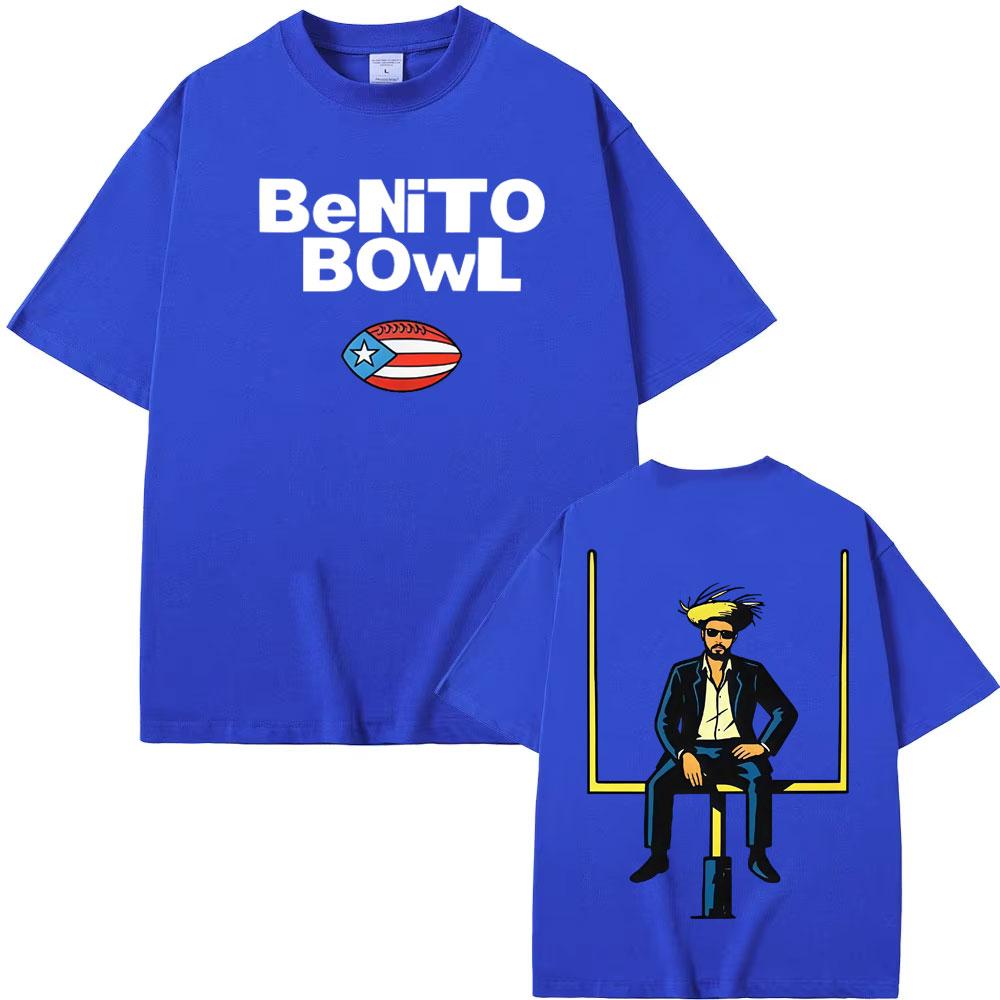 Benito Bowl Portoriko Fotbalové Tričko Bad Bunny Styl Super Bowl Tričko Pánské Dámské Oversized Vintage Vysoce Kvalitní Tričko