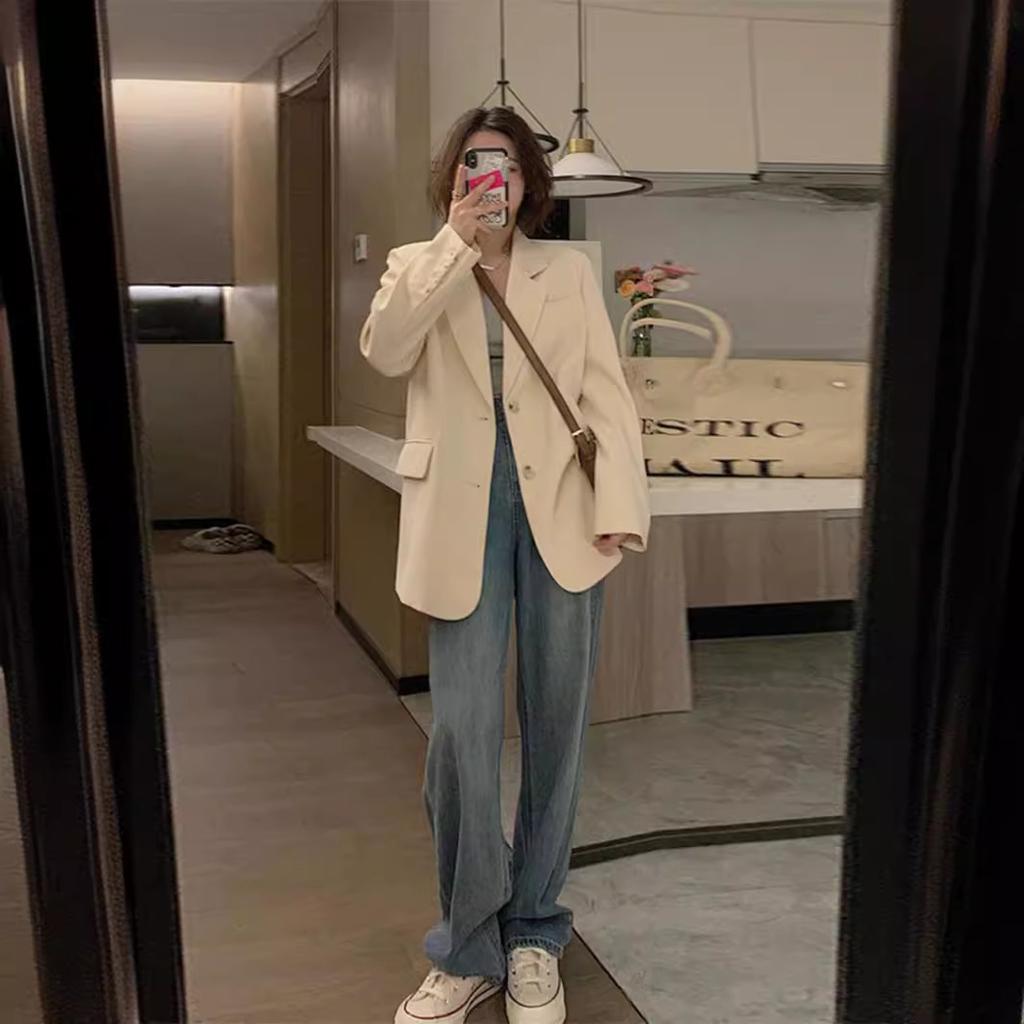 Korean Style Blazer for Women Spring and Autumn New Style Small College Style Loose Casual Temperament Small Suit