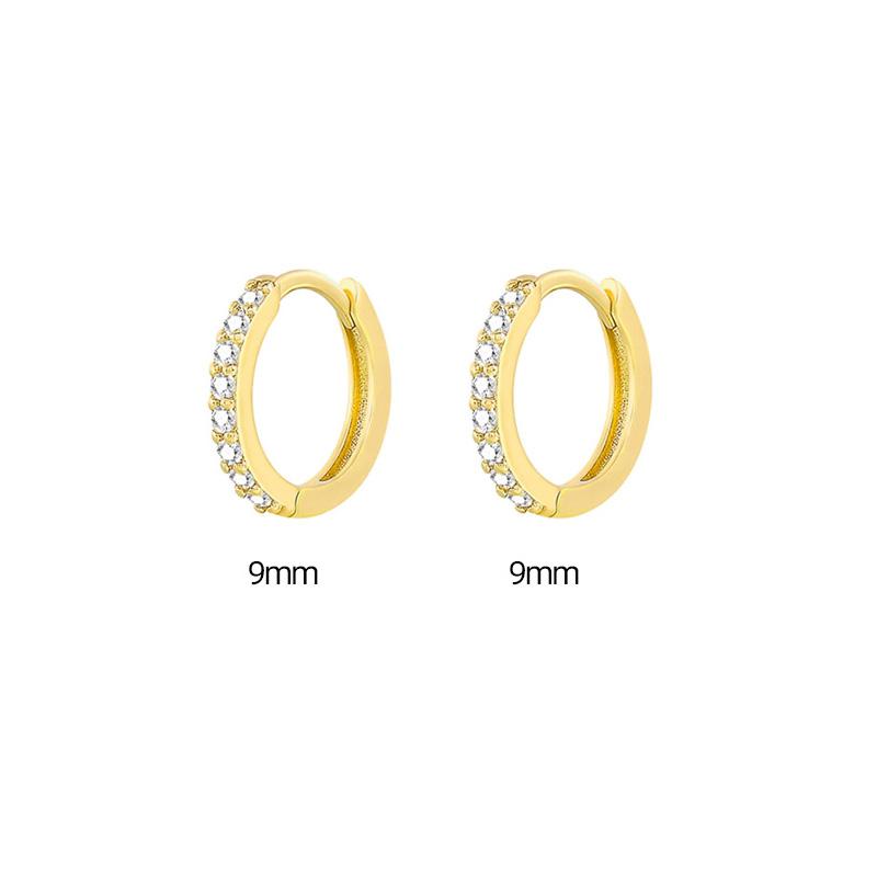Huitan Simple Stylish Round Hoop Earrings Full Cubic Zirconia for Women Minimalist Earrings Gift Cool Ear Ring Statement Jewelry