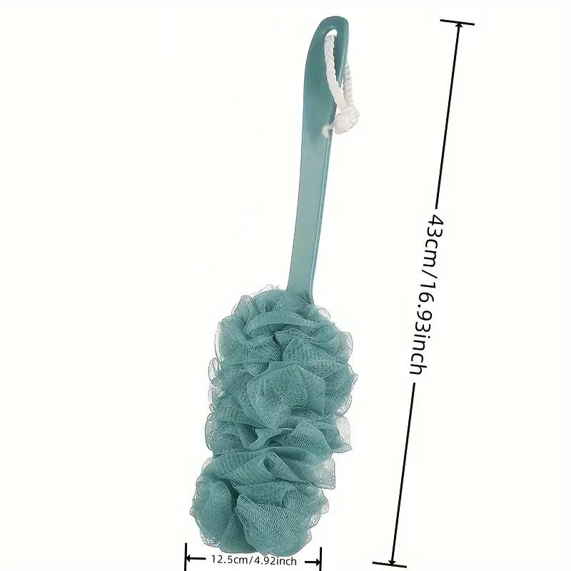 Ausziehbarer rosa Luffaschwamm Duschbürste - Ergonomischer langer Griff für einfaches Erreichen und Tiefenreinigung, weicher Netz-Rückenwascher zum Peelen und Massieren