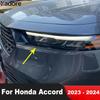 For Honda Accord Sedan  2024 Carbon Fiber Car Front Head Lamp Eyebrow Cover Trim Headlight Eyelid Strip Exterior Accessories