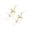 Beautiful temperament, lily of the valley, flower earhooks, long fairy style, thin face, spring earrings, retro gentle earrings, girls