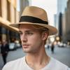 Popular Straw Hat Sun Protective Hat for Women Men Unisex Breathable Vacation Photoshoots Panama Hat for Music Festival