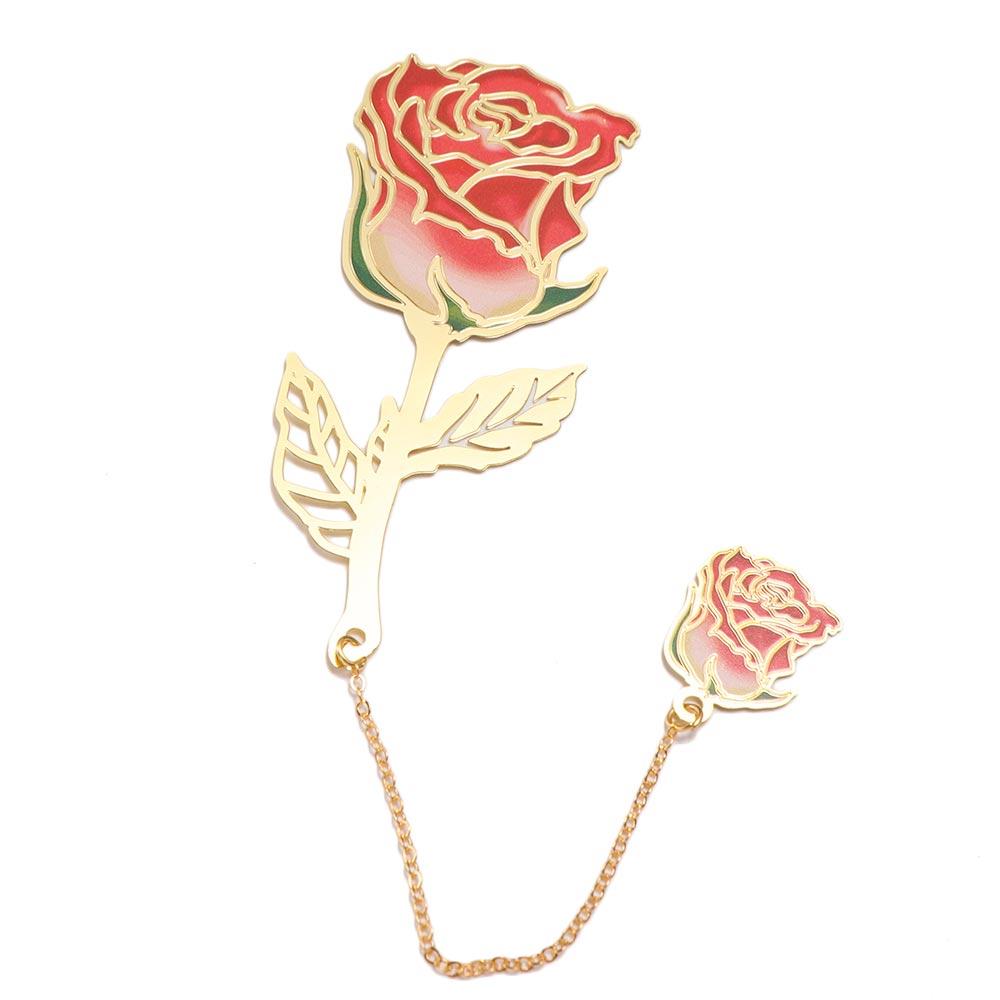 Lotus Leaf Metal Bookmark Pendant Rose Bookmark Stationery Lotus Leaf Book Mark  Student
