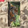 2D Flach 1 Stück Tigerpaar Strandtuch - Weich, Ultra-Saugfähige Mikrofaser, Leicht, Perfekt für Strand, Partys, Reisen, Camping