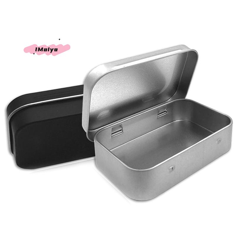 M-Metal Rectangular Empty Mini Tin Box Tinplate Push Candy Pill Cases Bins Jar Hinged Containers Tin Small Organizer Storage Box