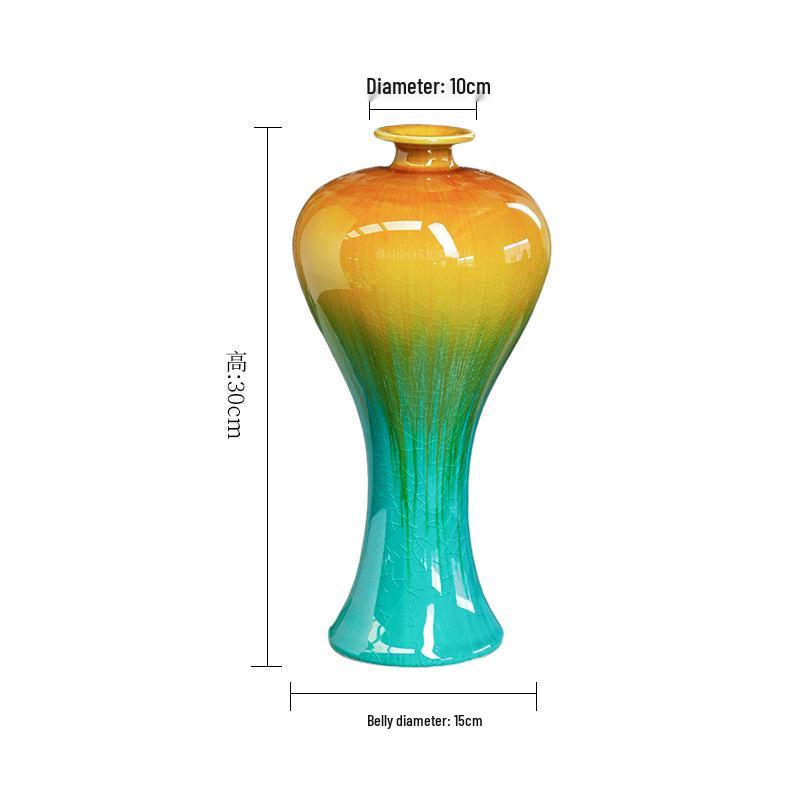 New Chinese Light Luxury Ceramic Vase: High-End Decorative Ornament for Living Room