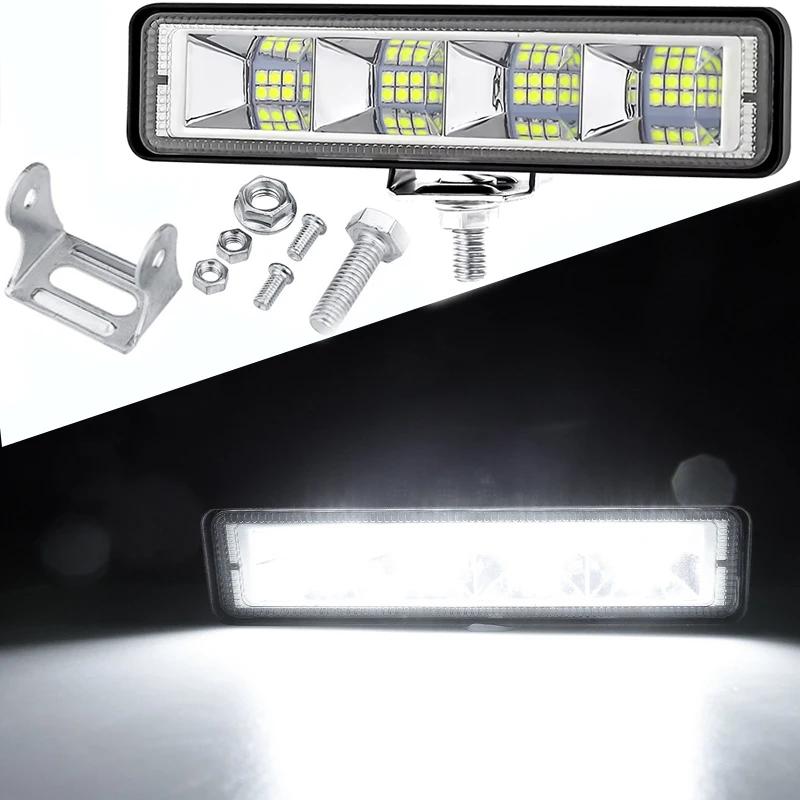 72W Automotive Work Lights LED Strip 4x4 24 LED Engineering Auxiliary Lights for Motorcycle Dirt Bike Auto Accessories