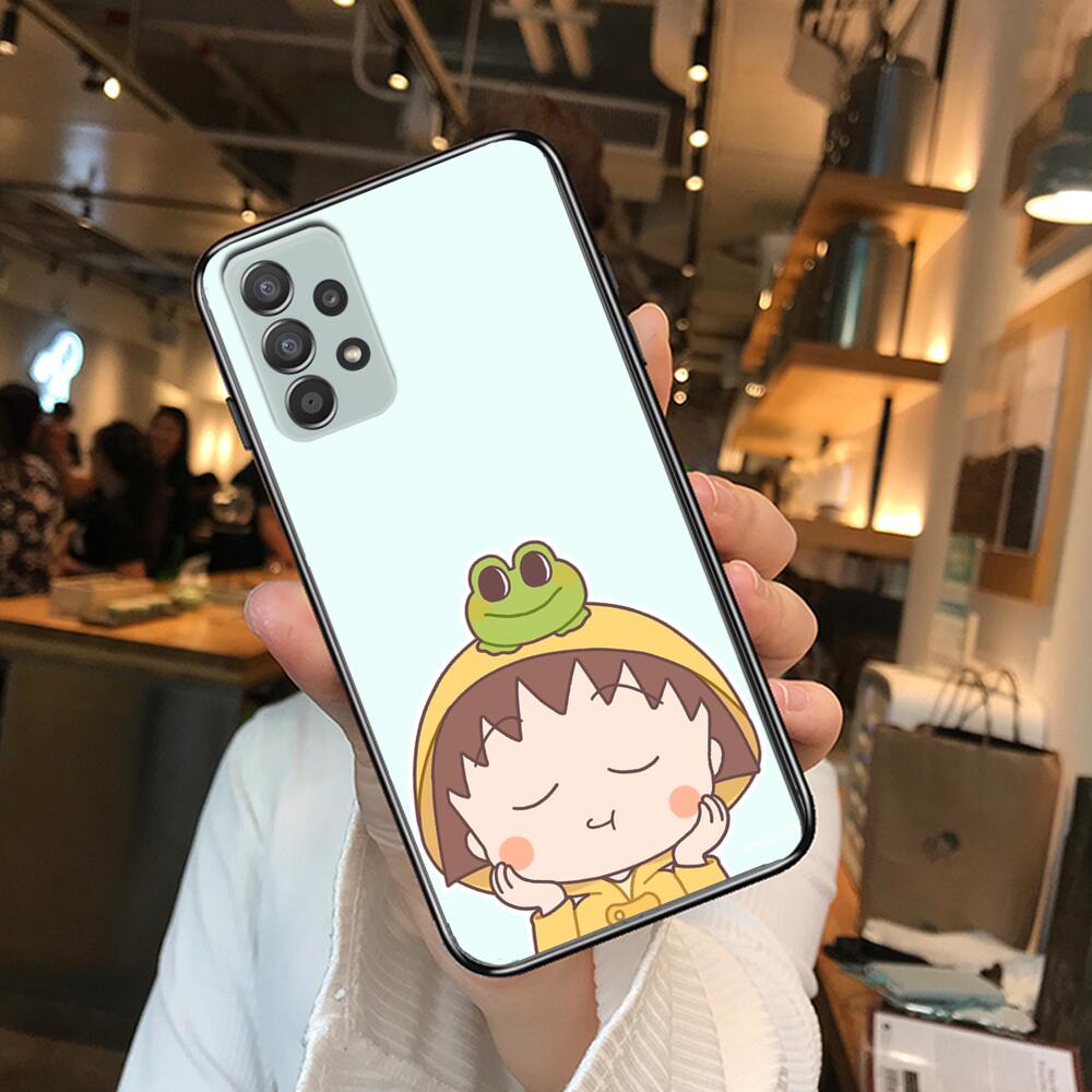 TOPLBPCS Chibi Maruko Phone Case Hull For Samsung Galaxy A70 A50 A51 A71 A52 A40 A30 A31 A90 A20E 5G A20s Black Shell Art Cell C