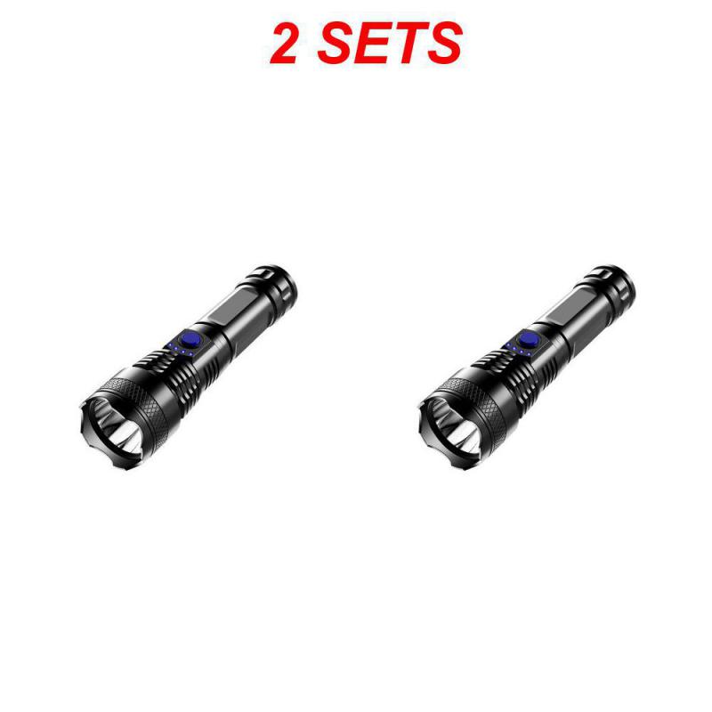 New High-power LED Flashlight USB Rechargeable Portable Scalable Waterproof Strong Light Flashlight Outdoor Portable Carrying