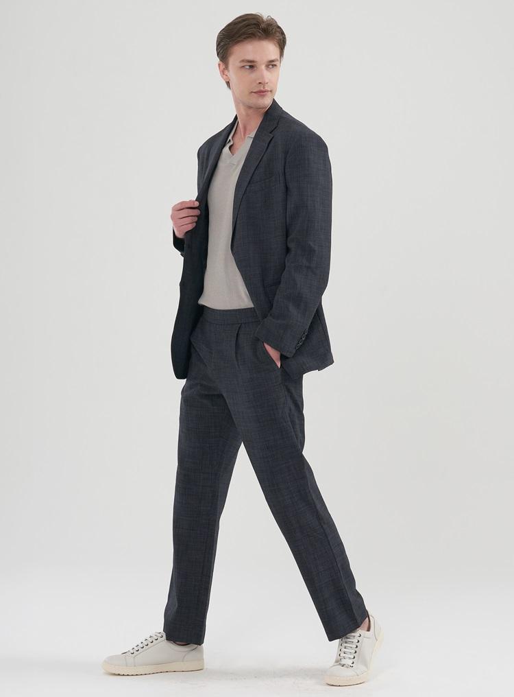 Comspace1980 [M~5Xl] Linen-Like Loose Fit Setup Blazer_Gray