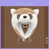 Cartoon Raccoon Furlined Fluffy Winter Hat With Windproof Ear Cover For Women