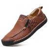 Men's Casual Retro Microfiber Leather Stitching Shoes with Zipper