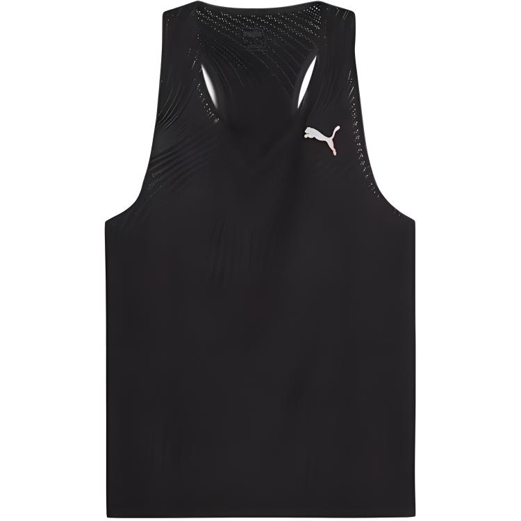Puma Run Ultraspun Singlet Round Neck Solid Color Comfortable Sleeveless Tank Top Men Tops Black 525455-74