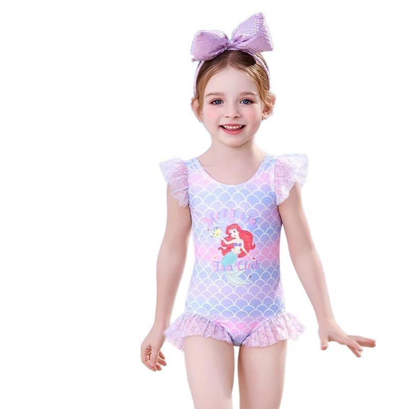 Disney Girls' Gradient Mermaid One-Piece Swimsuit Set D35047