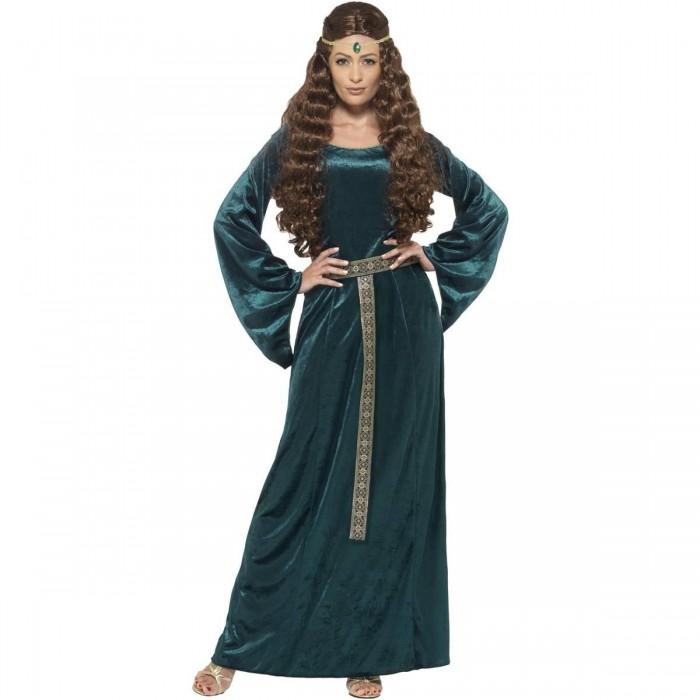 Smiffys Unisex Green Womens/Ladies Medieval Maid Costume Size 1