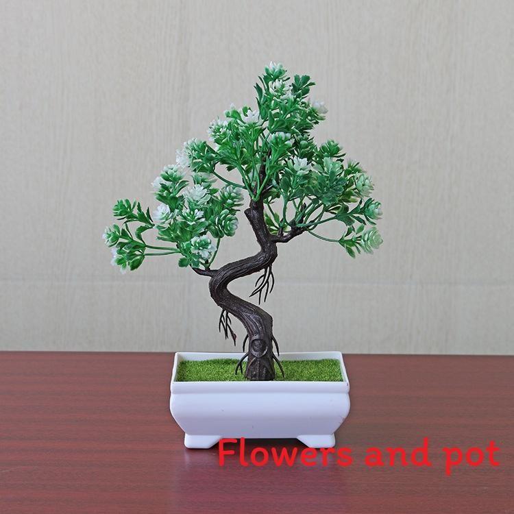Pine Simulated Trees Artificial Green Plants With Pots Indoor Decoration