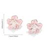 Brincos de Tarraxa Flor de Cerejeira Camélia de Luxo para Mulheres Vintage Elegante Pérola Design Único Inspirado na Natureza Chique Estilo Francês