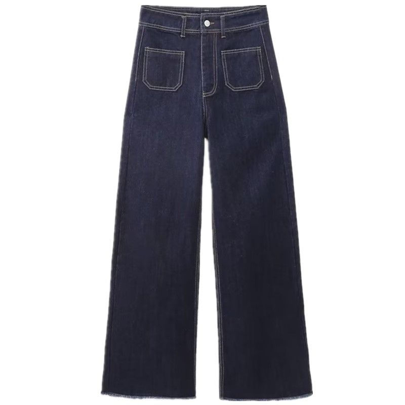 

Western Style Autumn and Winter New Fashion Women clothes Navy Style Pocket Patch Decoration Jeans 7513255 407 As shown in pictures XS